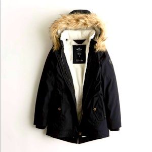 Hollister Heritage Parka / Coat , Navy XS